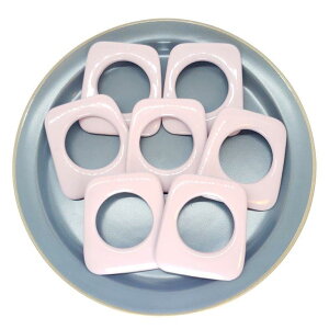 【道後雑貨店】4個 ※艶やか大サイズ高品質スクエアパーツ サーモンピンク 縦穴付き ハンドメイド アクセサリーパーツ アクリルストーン アクリルビーズ チャーム レア インポート 手