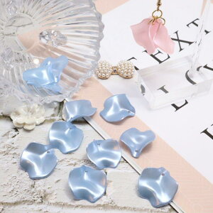 【道後雑貨店】8個  高品質☆花びらパーツ ブルー  ハンドメイド アクセサリーパーツ アクリルストーン アクリルビーズ チャーム レア インポート 手芸 材料 副資材 レトロ モード系 ハ