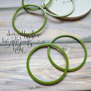 【道後雑貨店】4個 ※特大サイズ6.4cm  リングパーツグリーン アクリルストーン アクリルビーズ チャーム レア インポート 手芸 材料 副資材 レトロ モード系 デザインストーン