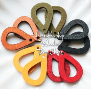 【道後雑貨店】10個☆ウッドしずくパーツストーン ハンドメイド アクセサリーパーツ アクリルストーン アクリルビーズ チャーム レア インポート 手芸 材料 副資材 レトロ モード系 デザ