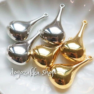 【道後雑貨店】6個メタルカラーひょうたん型プラスチックパーツ   アクリルストーン ハンドメイド アクセサリーパーツ アクリルストーン アクリルビーズ チャーム レア インポート 手芸