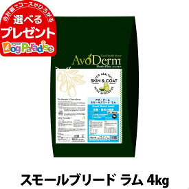 アボ・ダーム スモールブリード ラム 4kg（小分けではありません）アボダーム AVO avoderm アボカド 小型犬 ドッグフード ドック ドライ 羊 穀物不使用 グレインフリー 総合栄養食【D】