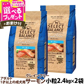 セレクトバランス グレインフリー アダルト サーモン 小粒 2.4kg×2個＋選べるおまけ付き 成犬 1才以上の成犬用 穀物不使用 犬 ドッグフード フード ドライ 穀物アレルギー配慮 心臓の健康維持【D】