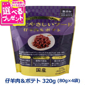 【9/15 要エントリー最大100％ポイントバック】【メーカー在庫限りで販売終了】ペッツルート もっとやさしいフード 仔羊肉＆ポテト 320g 半生 セミモイスト ドッグフード ドックフード シニア 成犬 国産【D】