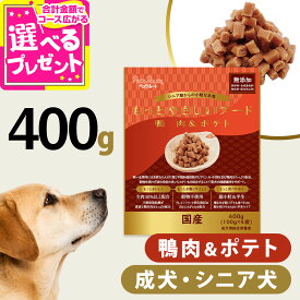 【9/15 要エントリー最大100％ポイントバック】【2026年9月1日価格改定】ペッツルート もっとやさしいフード 鴨肉＆ポテト 400g 半生 セミモイスト ドッグフード ドックフード シニア 成犬 国産【D】