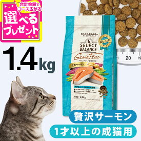 【9/18 要エントリー最大100％ポイントバック】セレクトバランス グレインフリー キャット アダルト 贅沢サーモン 1才以上の成猫用 1.4kg キャットフード 猫 成猫 サーモン 魚 穀物不使用【C】
