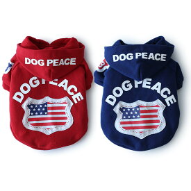 犬 服 犬服 犬の服 Dog Peace(ドッグピース) 国内生産 日本製 メール便可 アメリカンロゴラグランパーカー