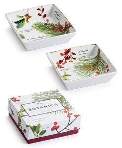 ROSANNA・ロザンナ【ボタニカ スクエアサイデッドトレイ2枚セット】洋食器 四角い 花柄 ボタニカル おしゃれ ゴールド お正月 おせち 引き出物 引出物 お祝い お返し 内祝い ギフトセット