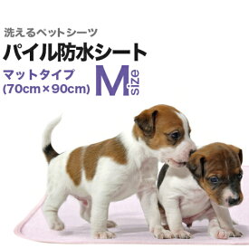 子犬・小型犬用「パイル防水シート」Mサイズ（70×90cm／吸水約250cc）在庫限り