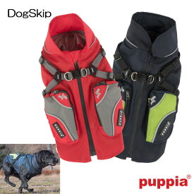 犬用 テトン洋服型ハーネス 胴輪 背中ジッパー：S,M,Lサイズ TETON PUPPIA パピア ペット ドッグ