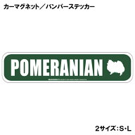 ポメラニアン カーマグネット＆バンパーステッカー 英語犬種名 POMERANIAN アメリカンストリート 道路標…