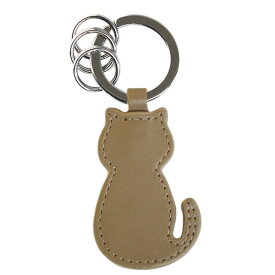 【猫好き ネコ 猫グッズ 革 ねこ キーホルダー 名入れ 名前入り プレゼント 革 還暦祝い 女性 男性 古希 お祝い かわいい 家族 誕生日 猫好き 赤 紫 ネコ 本革 雑貨】レザーキーリング［ネコ型］【 シルエット 可愛い 肉球 おしゃれ 祖母 友達 雑貨ギフト】