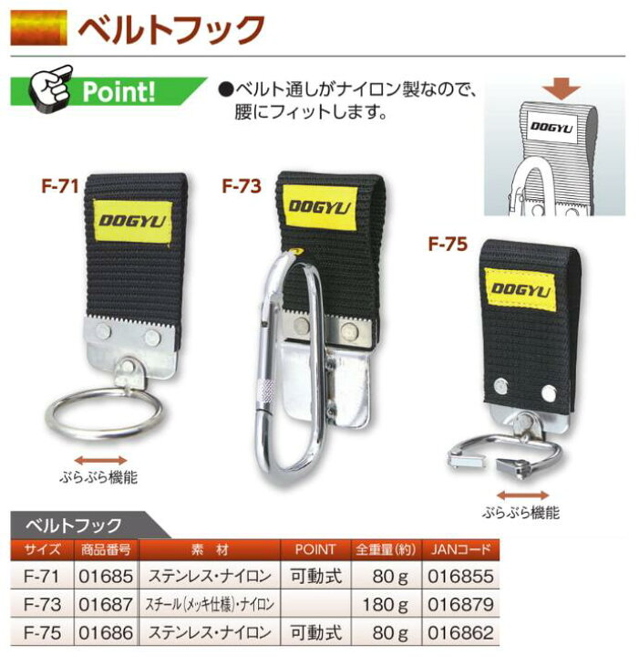 楽天市場】【レターパックプラス便！】 土牛 01686 ベルトフック F 