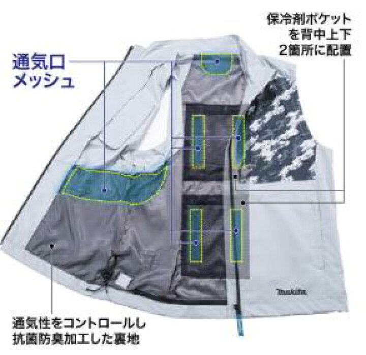 楽天市場】◇マキタ 充電式ファンジャケット [ FJ430DZ ] 本体のみ