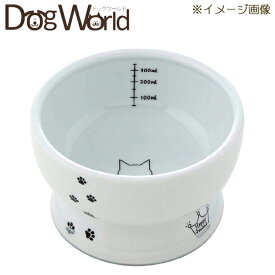猫壱 ハッピーダイニング 脚付ウォーターボウル 猫柄 シリコン付き