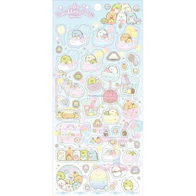 【マラソン限定最大5%OFFクーポンあり】【メール便 OK】 k_キャラシール 女の子 向け すみっコぐらし ( たぴおかパーク ) SE48001 ブルー サンエックス おしゃれ で かわいい 文房具