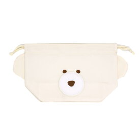 【お買い物マラソン限定最大5%OFFクーポンあり】メール便 OK ランチ 巾着 お弁当袋 女の子 向け ほっこりモコモカ クリーム クマ クーリア おしゃれ で かわいい 文房具