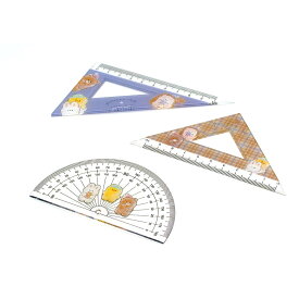 【マラソン限定最大5%OFFクーポンあり】スケールセット 分度器 三角定規 女の子 向け ぽてっとクラブ クマ 犬 クラックス おしゃれ で かわいい 文房具