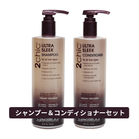 送料無料 ジョバンニ giovanni ☆お得なセット☆2chic スリーク シャンプー 710ml & 2chic スリーク コンディショナー 710ml ヘアケア オーガニック 自然派 ボタニカル ダメージ補修 カラーケア カラーキープ うねり クセ毛 広がり しっとり まとまる ハリ ツヤ