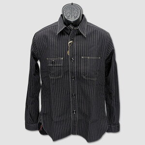 �V���K�[�P�[���@SUGAR CANE�@�E�H�o�b�V���X�g���C�v�E���[�N�V���c�@�gFICTION ROMANCE 8.5oz WABASH STRIPE L/S WORK SHIRT�h SC29585