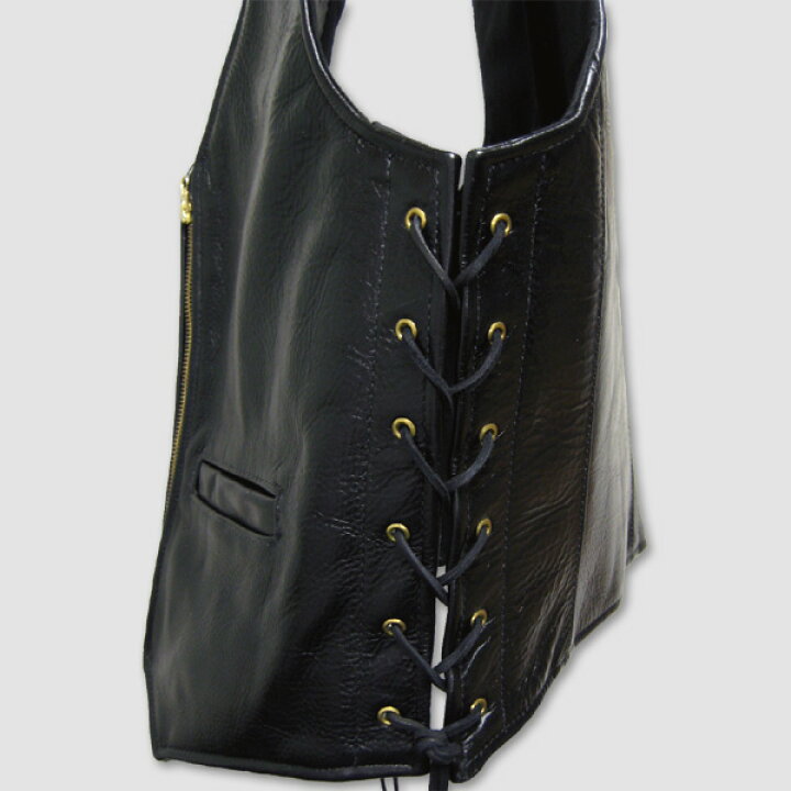 楽天市場】バンソン Vanson レザーベスト“Zippered Vest with lace-up 
