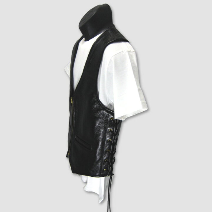 楽天市場】バンソン Vanson レザーベスト“Zippered Vest with lace-up 