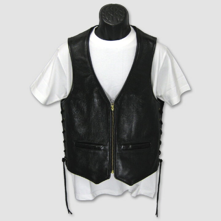楽天市場】バンソン Vanson レザーベスト“Zippered Vest with lace-up 