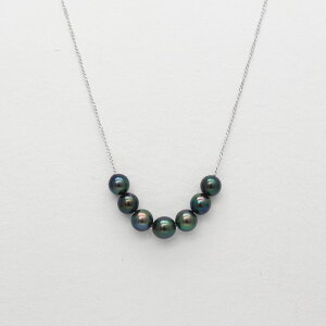 パールペンダント 5.0-5.5mm スルー 貫通 ブラック 染め あこや真珠アコヤ真珠 シルバー925 Akoya Pearl