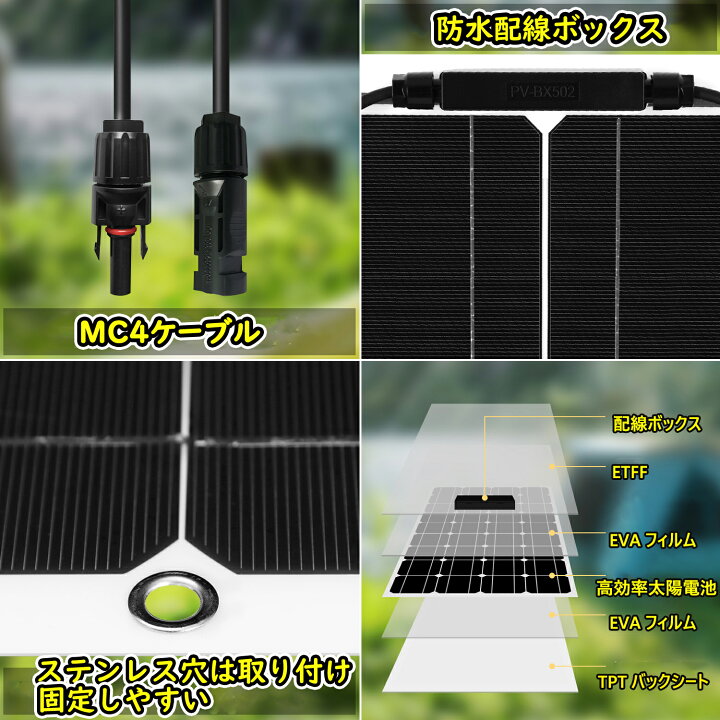 楽天市場】DOKIO ソーラーパネル 100w 200w 400w フレキシブル 