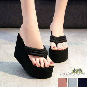 ビーチサンダル 厚底 ビーサン サンダル レディース 厚底 痛くない トングサンダ 軽量 ウェッジサンダル 美脚 ヒール11センチ 全3色