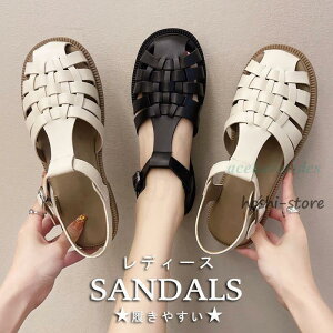 サンダル グルカサンダル レディース サマー ナースサンダル 編み込み ぺたんこ 滑り止め 歩きやすい 通勤 軽量 疲れない クロスサンダル
