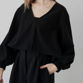 パイピングPO/black レディース トップス フレア Vネック デコルテ美見え 体型カバー おしゃれ パイピングデザイン 長袖 きれいめ カジュアル 手洗い可 休日コーデ