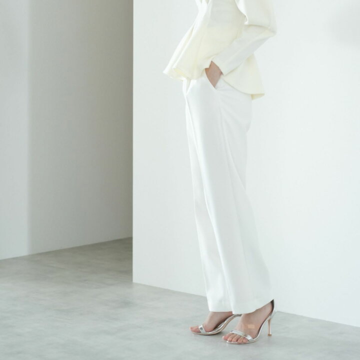 楽天市場】オーバーラップストレートパンツ/white : maison de Dolce 