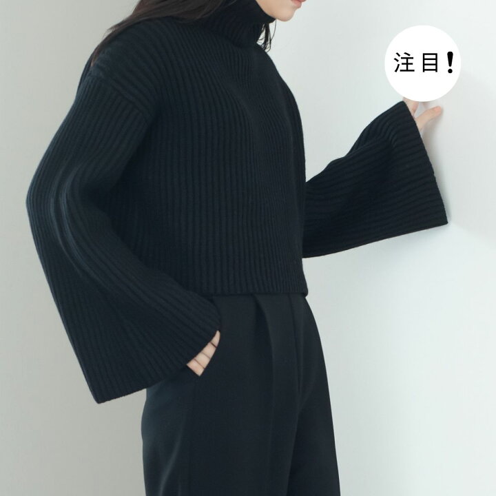 楽天市場】ワイドスリーブタートルニット【black】 : maison de Dolce