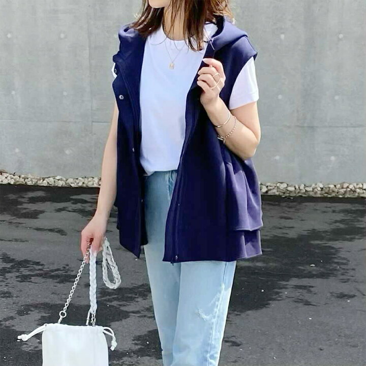 楽天市場 30 Offクーポン対象アイテム フーディーフリルベスト Navy ベスト 後ろフリル フード付き おしゃれ Dolce ドルチェ Rakuten Fashion Maison De Dolce