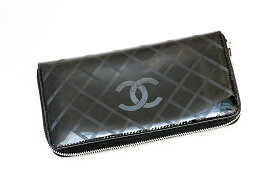 CHANEL(シャネル）ラウンド長財布　エナメルブラック　袋付き【中古】【人気】【お勧め】5635.