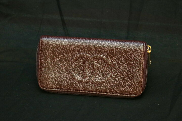 楽天市場】CHANEL(シャネル）ラウンド長財布 キャビアスキン ボルドー 
