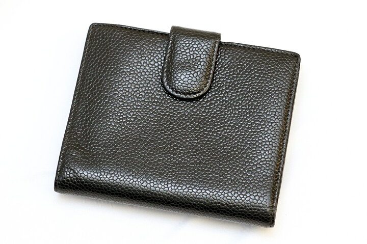 楽天市場】CHANEL(シャネル）Wホック財布 キャビアスキン ブラック G  