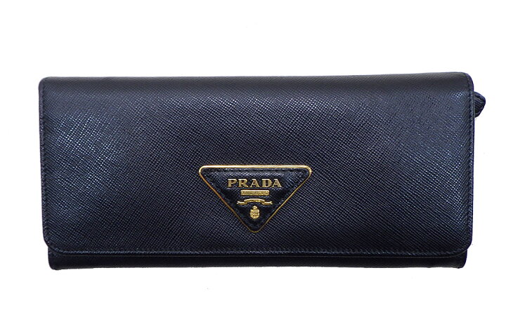楽天市場】PRADA(プラダ）二つ折り長財布 1MH132 NERO サフィアーノ  