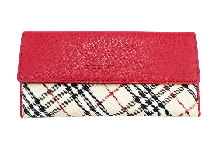 楽天市場】BURBERRY(バーバリー）Wホック長財布 レザー ノバチェック 