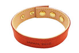 LOUISVUITTON(ルイヴィトン）レザーブレスレット　JAPAN 2010　ノベルティ商品　オレンジ 【中古】【人気】【美品】1910.