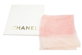 CHANEL(シャネル）スカーフ　ペイズリー　ピンク　外箱付【中古】【人気】【美品】.55110