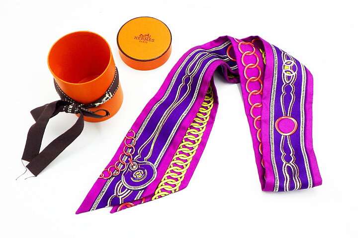 楽天市場】HERMES(エルメス）ツイリー パープル シルク 外箱付【中古 