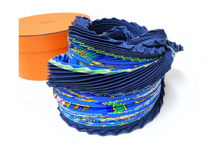 楽天市場】HERMES(エルメス）プリーツスカーフ シルク 外箱付【中古  