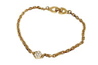 Dior (ディオール）ブレスレット　フラワー　ラインストーン　カラーゴールド　GP　袋付き【中古】【人気…