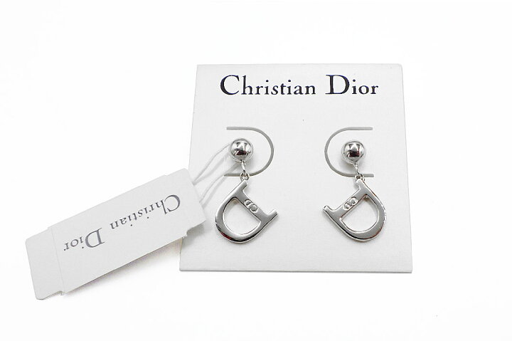 楽天市場】Dior (ディオール）ピアス D シルバーカラー【中古】【人気 