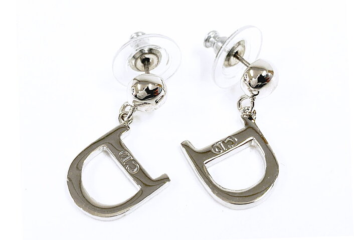 楽天市場】Dior (ディオール）ピアス D シルバーカラー【中古】【人気  