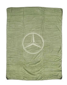 Mercedes-Benz　メスセデスベンツマーク　Three-Pointed Star　ブランケット　オリーブグリーン/ベージュ　ポリエステル　収納袋付き【中古】【人気】【良品】15003.