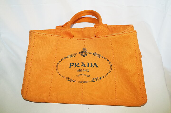 楽天市場】PRADA(プラダ）カナパトートラージ オレンジ 【中古】【人気 