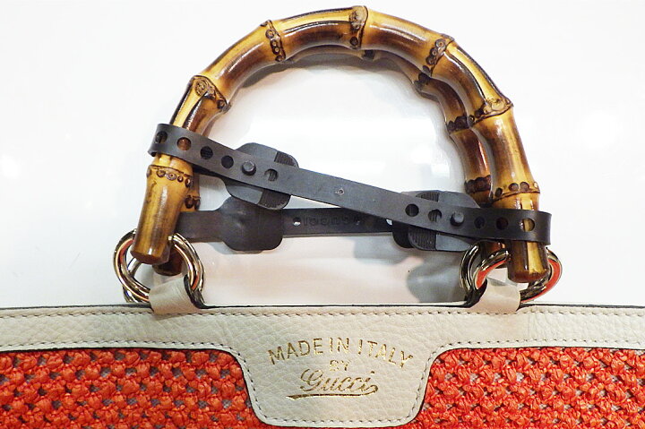 楽天市場】GUCCI(グッチ）トートバッグ 338965 バンブー ストロー 